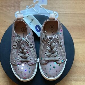Cat & Jack Kids' Glitter Star Sneakers - Pink and Multicolor